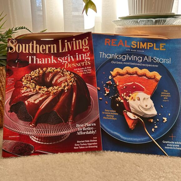NEW Thanksgiving Magazines - Southern Living and Real Simple November 2024 - Picture 1 of 9